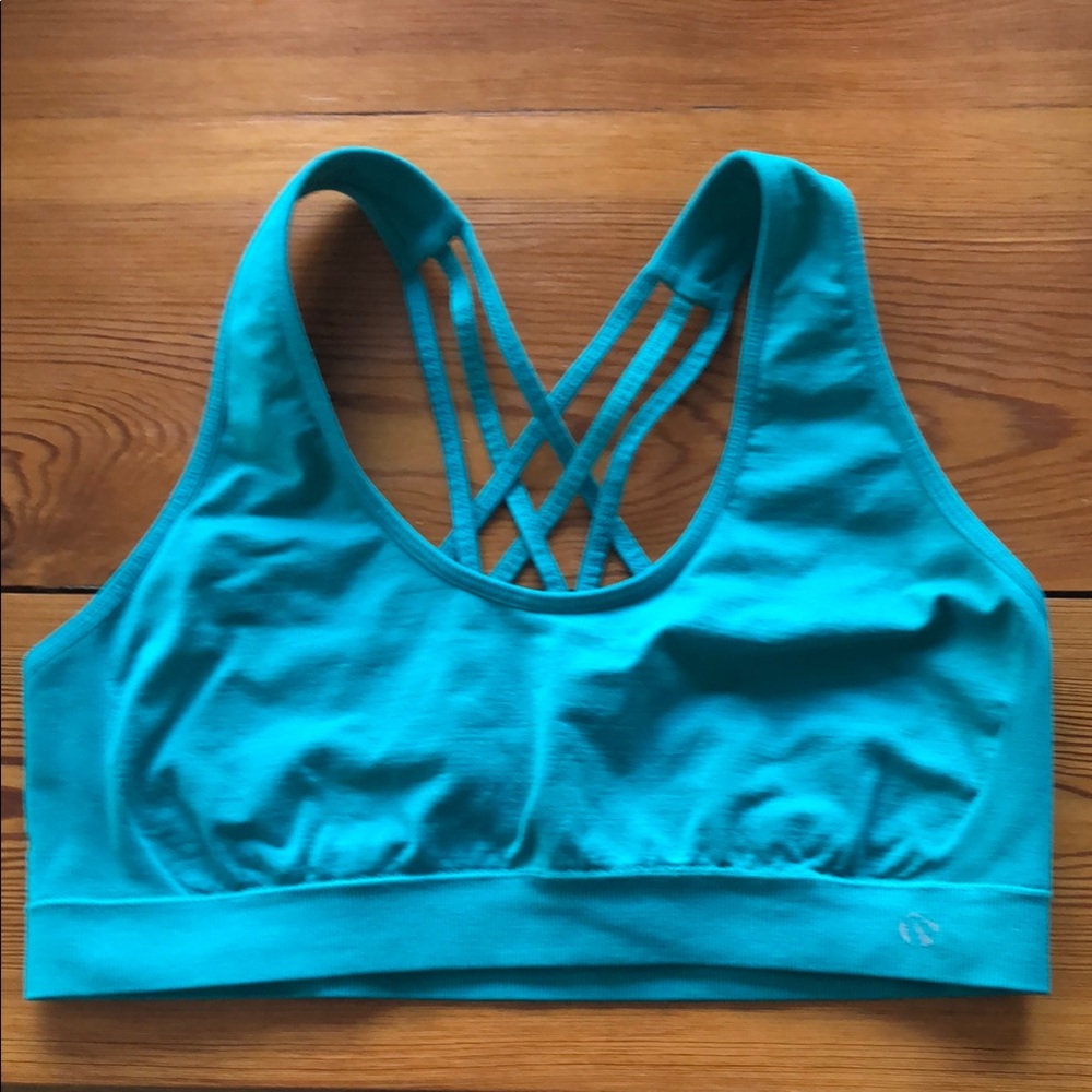 Marika Blue Racerback Sports Bra with Seamless Design